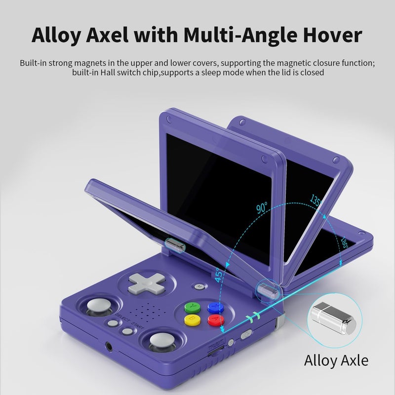 GiipGoop RG34XXSP Retro Handheld Game Console RG34XX SP Retro Gaming Console with 64G Preloaded 5000+ Games,3300 mAh Battey, Portable Pocket Arcade Support 30+ Simulators 5G WiFi Bluetooth HD Indigo - Image 3
